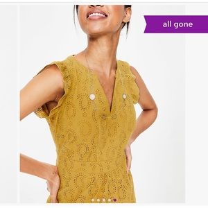 NWT (sold out on-line) Boden Hallie Broderie dress -  eyelet, dark yellow